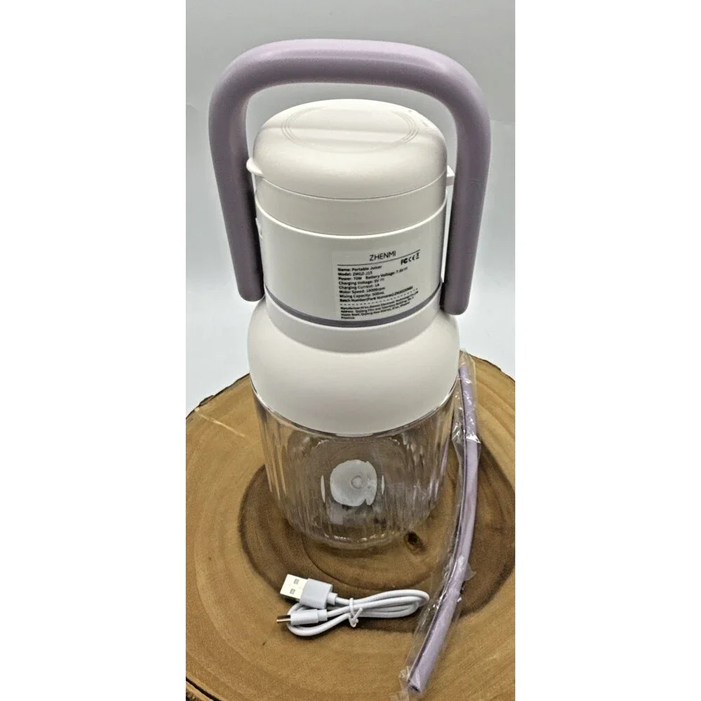 ZHENMI Portable Blender, Personal Blender for Smoothies/Shakes Cordless Purple